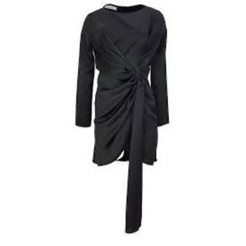 Nostrasantissima NWT Faux Wrap Long Sleeve Dress in Black Size IT 42/US 6